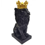 Black decoration of crown lion statues for men's home office decor, decoration of men's desks V1369-AZ3-W-03890