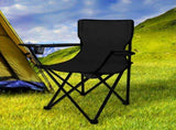 Levede 2Pcs Camping Chairs Folding Arm Black OD1012-BKX2