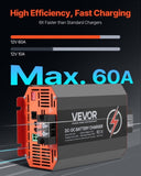 12V 60A DC to DC Battery Charger, 750W, On-Board Battery Charger for Lead-Acid, Lithium, AGM, GEL, V952-ZLDZLDDYSRCDKMGQMV9