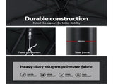 Instahut 2.7m Outdoor Umbrella w/Base Pole Stand Garden Beach Black UMB-POLE-27-TIL-BK