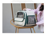 Grey Spacious Pet Carrier Backpack with Clear Window - Comfortable Travel Bag for Cats & Small Dogs V888-ELOSUNG27129