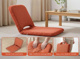 Artiss Floor Chair 5 Position Adjustable Orange Lazy Sofa for Living Room Bedroom FLOOR-SBL-DENIM-OR