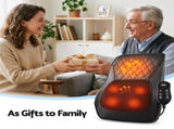 Livemor Back Massager with Heat and Traction, Neck and Shoulder Massage Pillow, Ergonomic Backrest BACK-MASSAGER-TRA-BK