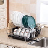 GOMINIMO 2-Tier Dish Drying Rack with Draining Board and Cup Holder V227-3720262008000