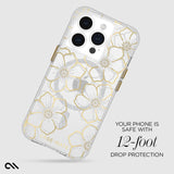 Case-Mate Floral Gems MagSafe Case For iPhone 15 Pro - Gold V578-CM051416