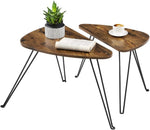 VASAGLE Nesting Table Triangle Rustic Brown and Black V227-9101101022141