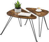 VASAGLE Nesting Table Triangle Rustic Brown and Black V227-9101101022141