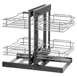 Min 15"W Opening Blind Corner Pull Out Organizer, 2 Tier 4 Shelf Kitchen Cabinet Organizer, Chrome V952-MJSNLDGG2C25YYEKJV0
