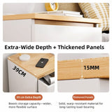 Modern Nightstand Warm White Open Storage Finger Pull Drawer Compact 47cm V360-ZC-FNBT0052-WT-1D-47