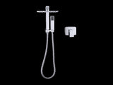 WELS 8" Rain Shower Head Set Square Dual Heads Faucet High Pressure With Mixer V63-828011