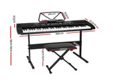Alpha 61 Keys Electronic Piano Keyboard Digital Electric w/ Stand Stool Black EK-JK-60-BK-H-B01