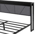 Levede Double Bed Frame Steel Base with Headboard Grey BF1082-D-DG-AU