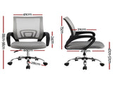 Artiss 2x Mesh Office Chair Mid Back Grey OCHAIR-G-2004-GYX2