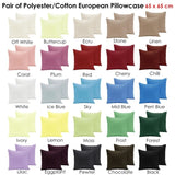 Pair of Polyester Cotton European Pillowcases Ecru V442-END-PILLOWC-POLYCOTTON-ECRU-EU