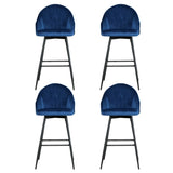 Artiss 4x Bar Stools Velvet Swivel Metal Legs Blue BA-K-9969-BLX4