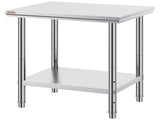 Commercial Worktable & Workstation 24 x 30 x 32 Inch Stainless Steel Work Table Heavy Duty V952-60X76X80CFGZTTZT1V0