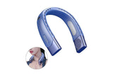 Hanging Neck Fan Wearable Bladeless Fan USB Rechargeable Cooling Fan with 5 Speed Adjustment Blue V1263-JX-7213-2