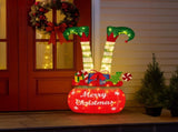 Christabelle Elf in Gift Sack Christmas Display Warm White LED Lights 86cm Decoration Yard Lawn 112_MHA611