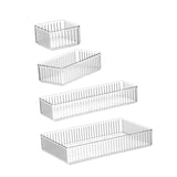 4pcs Clear Makeup Organizer Light Luxury Style Multi Compartments Large Capacity Cosmetic Organizer V1294-YM0901-3117230232011