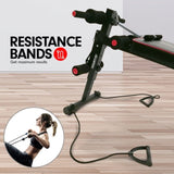 Powertrain Incline Sit-Up Bench with Resistance Bands and Rowing Bar WBD-103