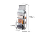 Black Home Organisation Set - 8 Pocket Handbag Hanging Organiser and 26 Slot Yoga Clothes Storage V888-ELOSUNG56129-2