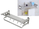 15.7in Bathroom Shelf Wall Mounted 201 Stainless Steel Waterproof Corrosion Prevention Towel Rack V1294-YM0703-3112230026411