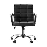 Artiss Office Chair PU Leather Mid Back Black OCHAIR-H-5901-BK