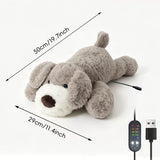 USB Heated Plush Dog Pillow Soft Warm Stuffed Animal for Cozy Snuggling, Body Warmth & Relaxation V1341-ZY-FMLF6XEF-LIGHTGREYSCHNAUZER