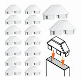 16 Pack White Vinyl Picket Fence Caps 7/8in X 3in Vinyl Picket Fence Caps Vinyl Fence Parts for V1369-AZ3-W-09238