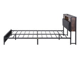 Artiss Queen Bed Frame with LED Lights and Storage Headboard Charging Station BFRAME-J-MEL-Q-BK-AB
