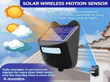 Solar Wireless Driveway Alarm Outdoor Weather-Resistant Motion Sensor Detector Doorbell Chime, DIY V1192-AZ-W-2923