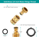 Garden Hose Quick Connector, Solid Brass 3/4 Inch Thread Fitting No-Leak Water Hose Female and Male V1258-DP02-C-252