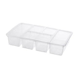 Divided Veggie Tray With Lid, Salad Bar Containers For Fridge Organizer, 5 Compartment Snack Box V1366-AZ2-W-12605