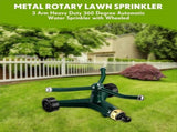 Metal Rotary Lawn Sprinkler 3 Arm Heavy Duty 360 Degree Automatic Revolving Whirling Water Sprinkler V1370-AZ4-08228