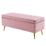 Storage Ottoman Stool Bench Seat 110cm Velvet PINK V274-FT-GQ171-PK