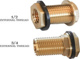 Garden Hose Quick Connector Brass Bulkhead Fitting V1258-DP02-C-198