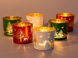 candle holders, electroplated candle holders, engraved candle holders, translucent candle holders, V1106-115-55353-CHR-CHRISTMAS3-6PCS