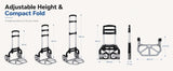 Folding Hand Truck, 1 Pack Portable Dolly Cart with Telescoping Handle, Lightweight Aluminum Alloy V1338-WAK0073
