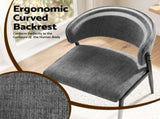 Artiss Dining Chairs Set of 2 Linen Fabric Soft Upholstered Chairs Grey DINC-KJ-7016-GYX2
