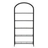 Artiss 5 Tiers Bookshelf Industrial Etagere Bookcase Display Shelf Black FUR-AB-DS-5T-BK