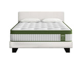 Artiss King Single Bed Set with BedStory Hybrid Mattress Upholstered Platform White Boucle Fabric BFRAME-SET-NEO-XF-34-KS