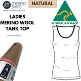MERINO SKINS Ladies Scoop Neck Tank Top Sleeveless Thermals Wool Thermal - Natural V563-MS-ES-SCOOPNTT-NAT-XS
