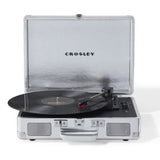 Crosley Cruiser Bluetooth Portable Turntable Crosley Turntable Stand Bundle - Silver V398-CR8005FST-SI4