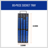 80 Socket Storage Rail Mixed Organizer Rack Holder Ball Locking 1/4" 3/8" 1/2" V465-97274