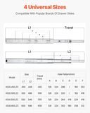 Drawer Cabinet Slides Side Mount 22 inch 10 Pairs 100 LB Load Replacement V952-CZCJCTDG100LW77EDV0