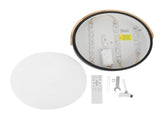 LED Ceiling Light Iron Wood PC Stepless Dimmable Round Flush Mount Modern Ceiling Light Fixture with V1294-YM0901-3119240153011