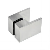 100cm Frameless Diamond Shower Screen Chrome F-Brackets, Brass Hinges & Square Double Pull Handle V63-912301
