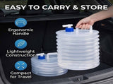 Collapsible Water Container With Spigot, 2PCS 3L Large-Capacity Collapsible Water Bucket With V1366-AZ2-W-15287