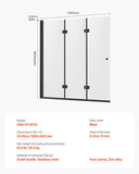 VEVOR Bathtub Shower Door 1295 x 1422 mm Frameless Foldable Tub Shower Door V952-PFYGM51W58HI1W5H9V0