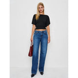 Women'S Wrap Tops Casual Short Sleeve Tie Back Cinched Waist T Shirts Trendy Boat Neck Blouse V1366-AZ2-W-14413